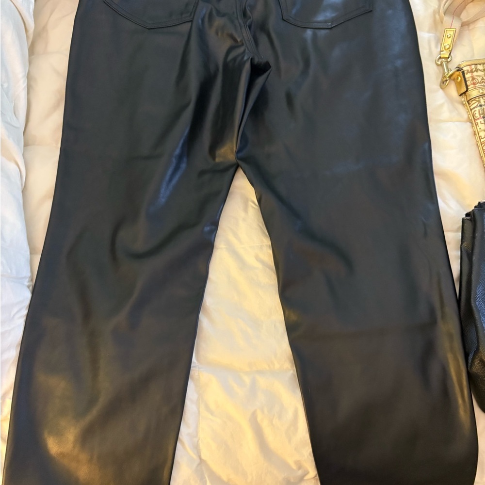 Black Faux leather pants size 10.  Worn once